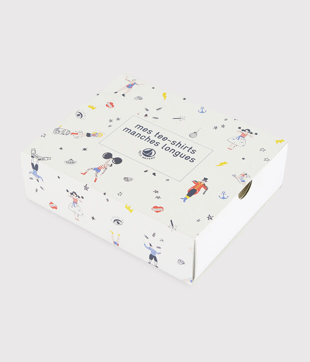 Confezione da 2 t-shirt manica lunga fantasia feste da bambino multicolore