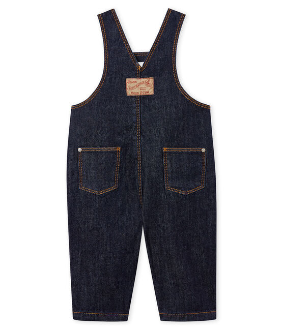 Salopette lunga bebè unisex in jeans blu Jean