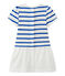 Abito bebé bambina maniche corte bianco MARSHMALLOW/blu PERSE