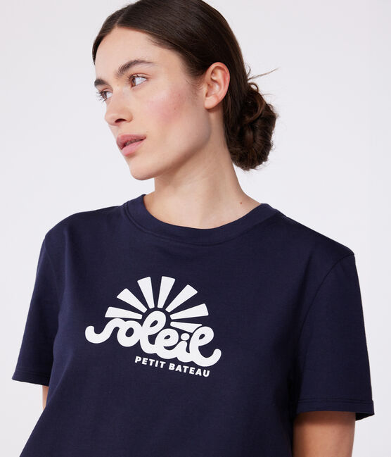 T-shirt donna Le Droit in cotone tinta unita blu SMOKING