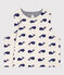 Gilet senza maniche bebè in cotone double face con motivo balene beige MONTELIMAR/blu MEDIEVAL
