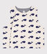 Gilet senza maniche bebè in cotone double face con motivo balene