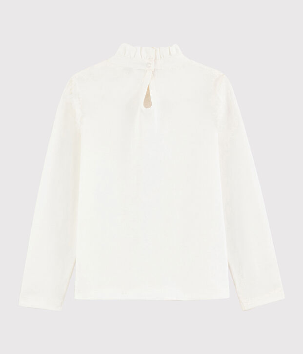 T-shirt con collaretto bambina bianco
