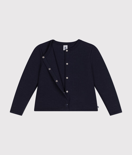 Cardigan in tubique bambina blu SMOKING