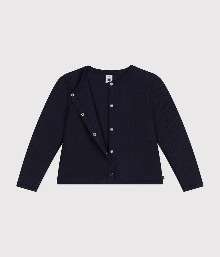 Cardigan in tubique bambina blu