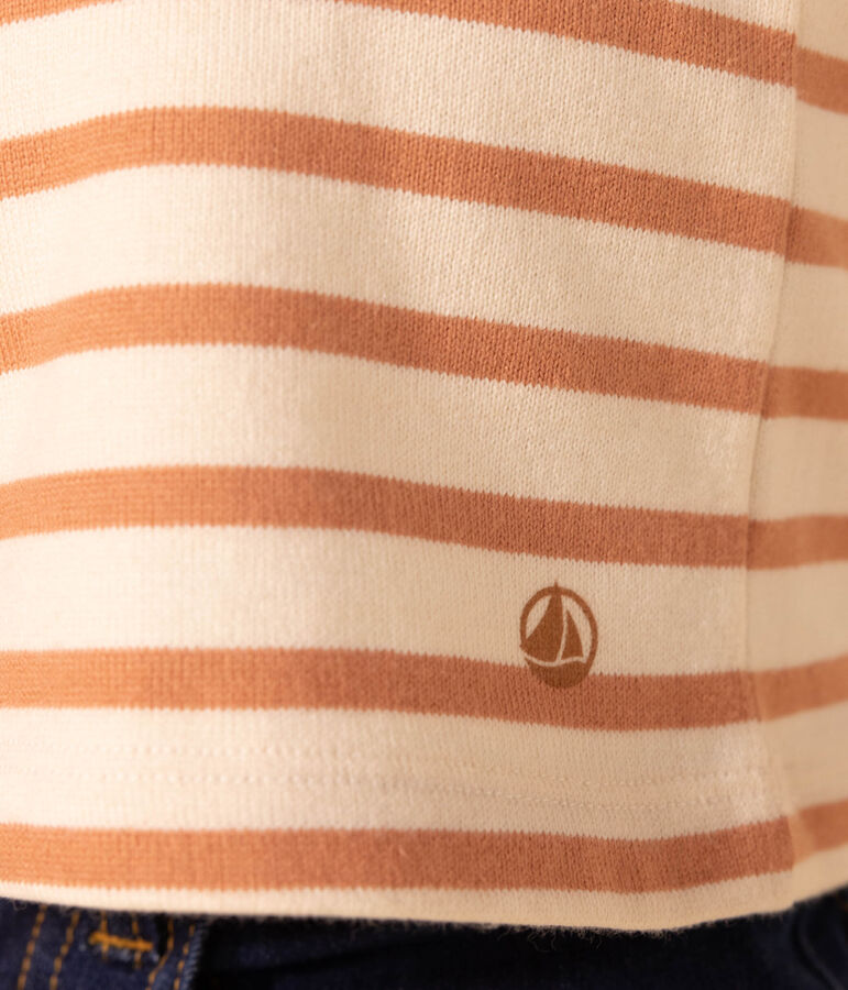 Marini&egrave;re iconica in cotone bambina. ecru/rosa