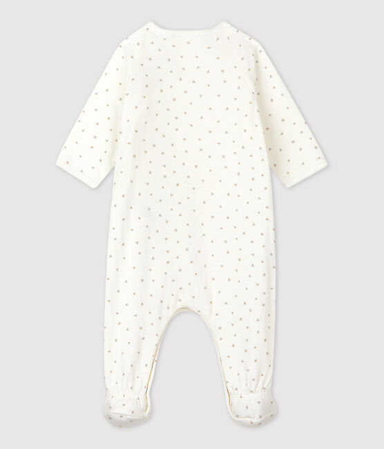 Tutina pigiama bebè in cotone biologico bianco MARSHMALLOW/bianco MULTICO