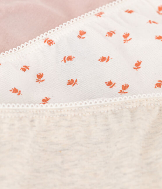 Confezione da 3 slip bambina in cotone ed elastam motivo fiore variante 1