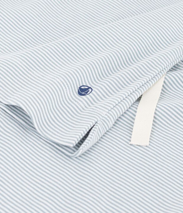 Pigiama in cotone a righe con gamba ampia donna grigio/bianco