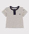 T-shirt bebè a maniche corte in jersey fiammato bianco AVALANCHE/blu SMOKING