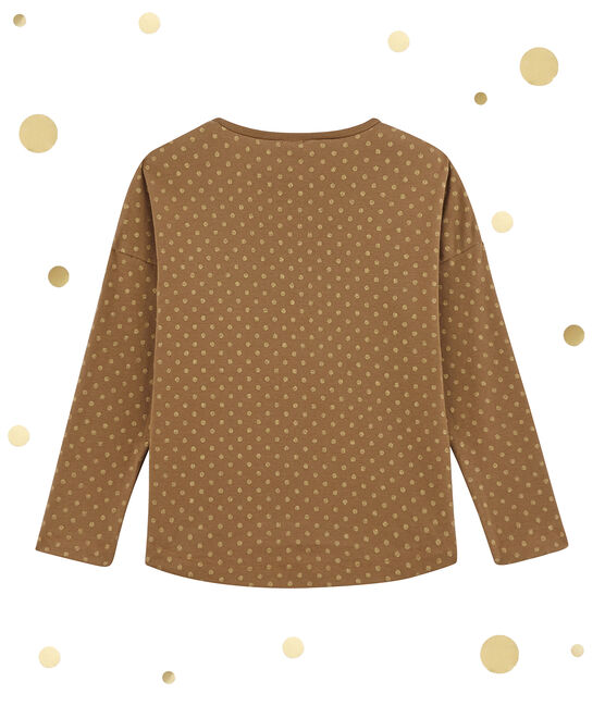 tee-shirta maniche lunghe marrone BRINDILLE/giallo DORE