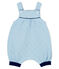 Salopette corta bebè in tubique trapuntato blu ACIER/bianco MARSHMALLOW