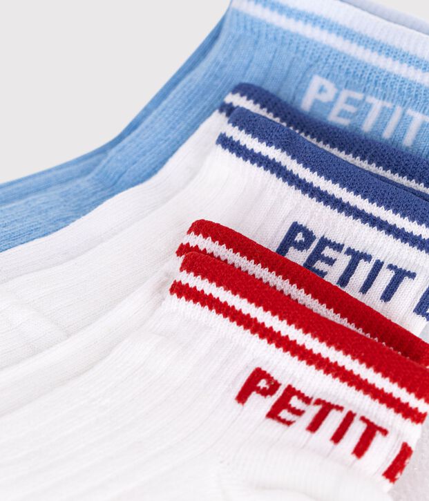 3 paia di calzini sportivi in cotone bambino multicolore