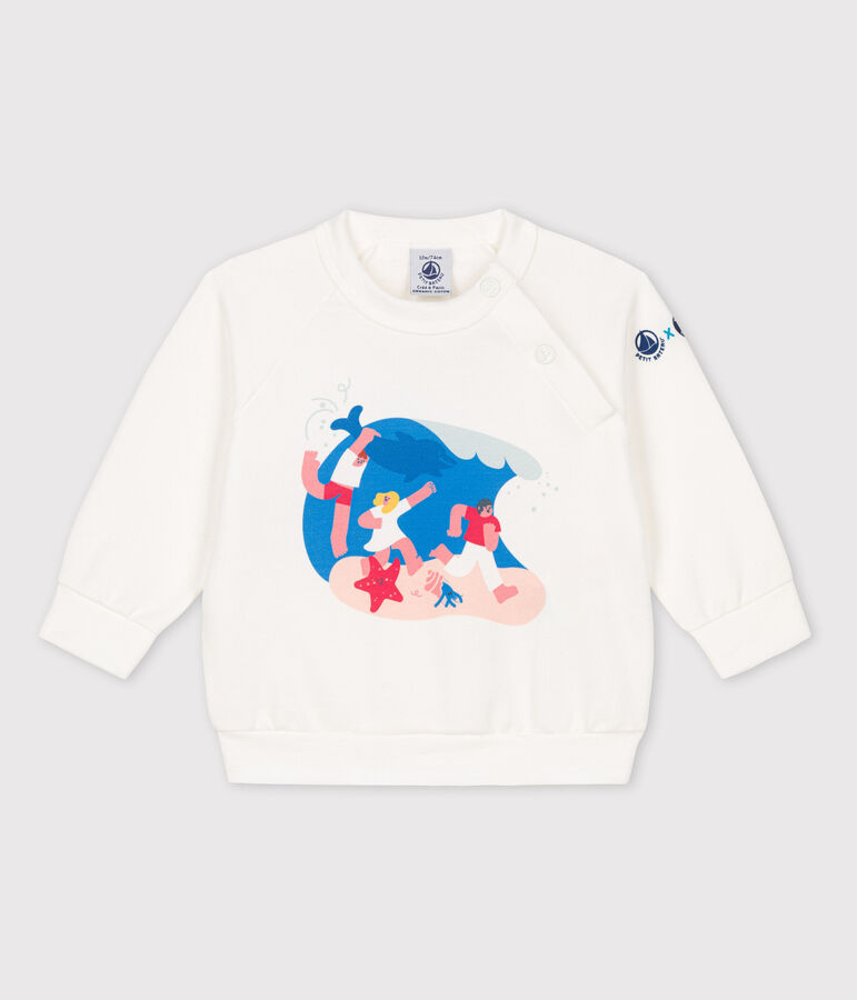 Felpa beb&egrave; Petit Bateau x Water Family bianco