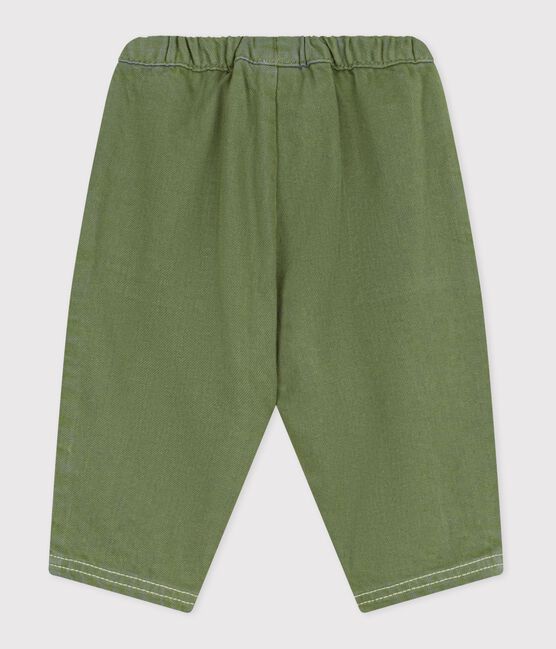 Pantaloni in denim colorato tinta unita neonato verde OLIVINE