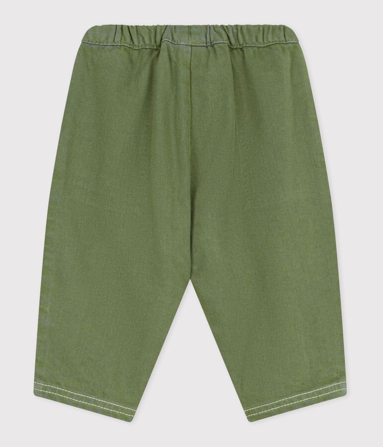 Pantaloni in denim colorato tinta unita neonato verde