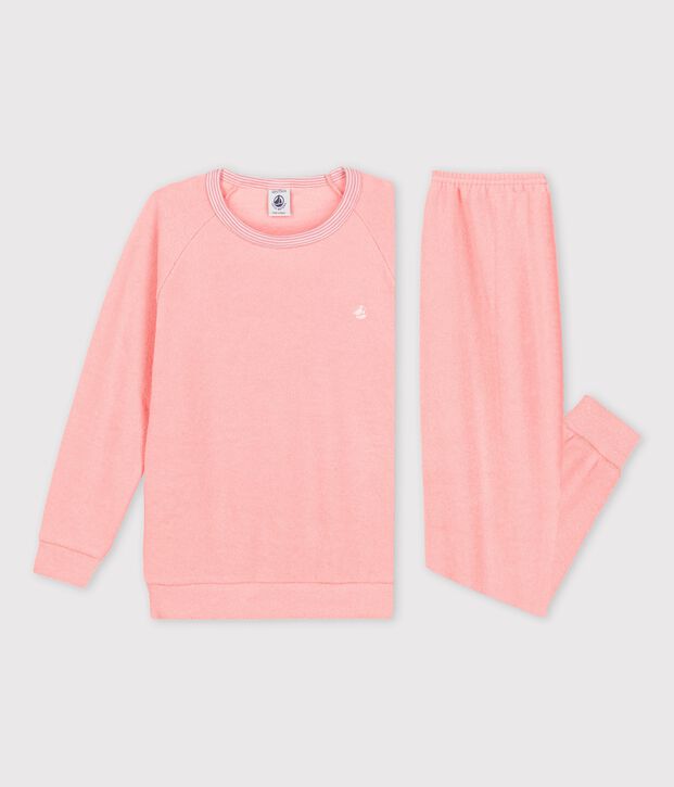 Pigiama in spugna grattata rosa