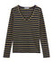 tee-shirtdonna maniche lunghe blu SMOKING/giallo BRINDILLE SATIN