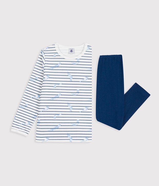 Pyjama  en velours bianco/blu/multicolore