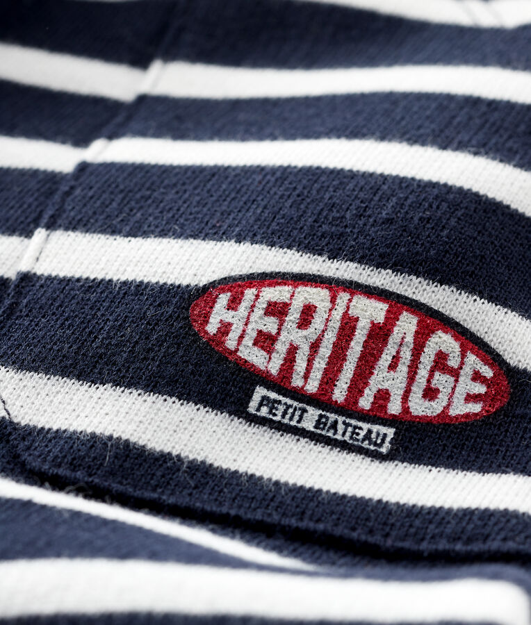 Pantalone a righe marinare beb&egrave; maschietto blu SMOKING/bianco MARSHMALLOW