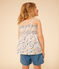 Blusa senza maniche in cotone bambina bianco MARSHMALLOW/bianco MULTICO
