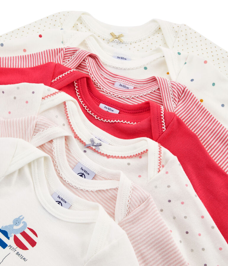 Pochette a sorpresa contenente 7 body a maniche lunghe per femminucce multicolore