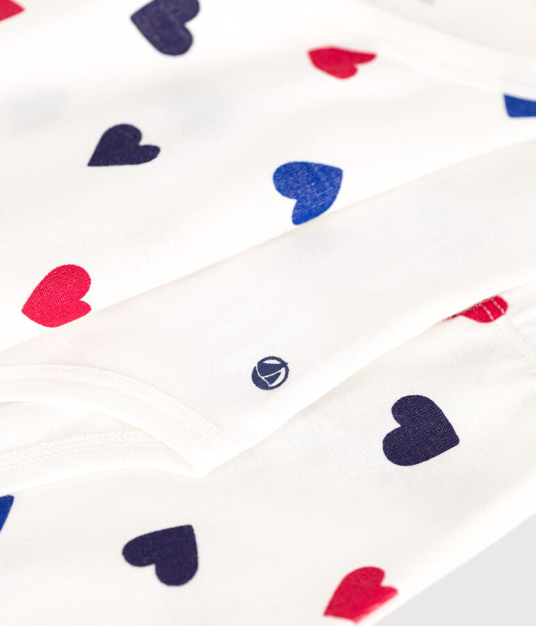 Set 3 pezzi in cotone neonato bianco/multicolore