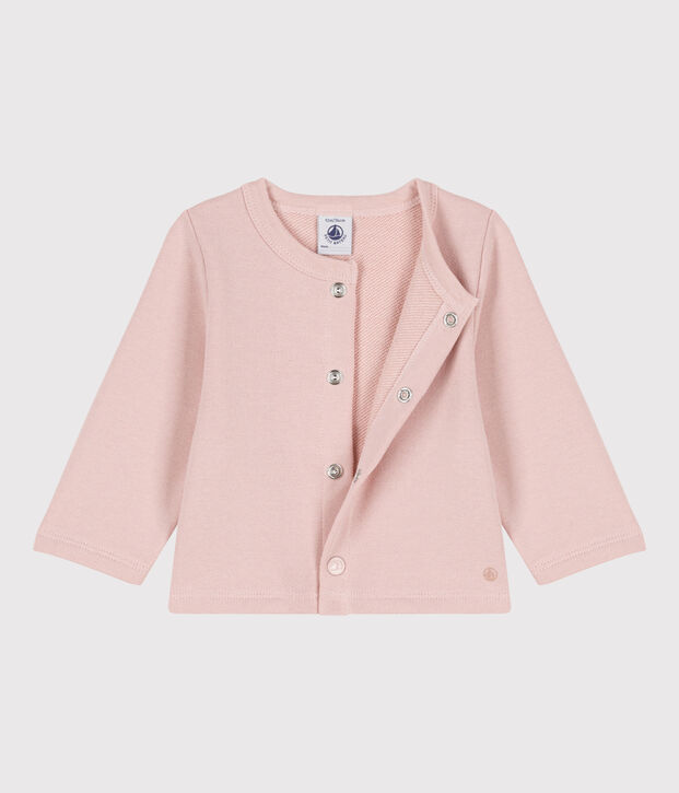 Cardigan in tessuto felpato per beb&egrave; rosa