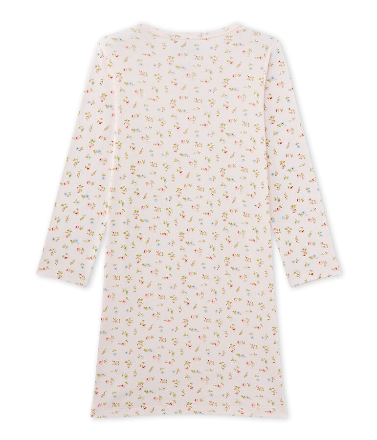 Chemise de nuit fille &agrave; imprim&eacute; petites fleurs rosa VIENNE/bianco MULTICO