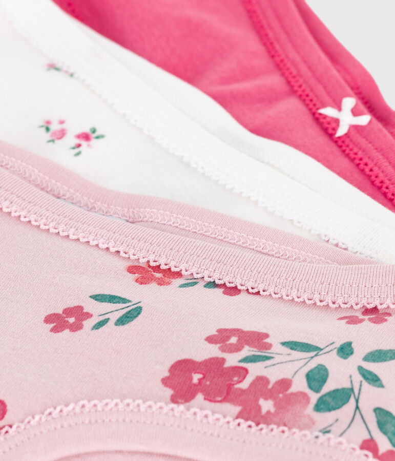 Set di slip a vita alta bambina in cotone con stampa a fiori multicolore