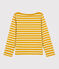 Marinière bambina/bambino in cotone giallo BOUDOR/bianco MARSHMALLOW