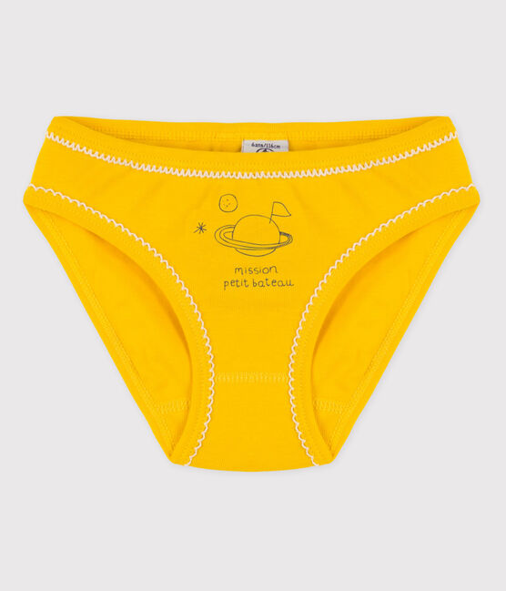 La mutandina in cotone per bambina giallo HONEY