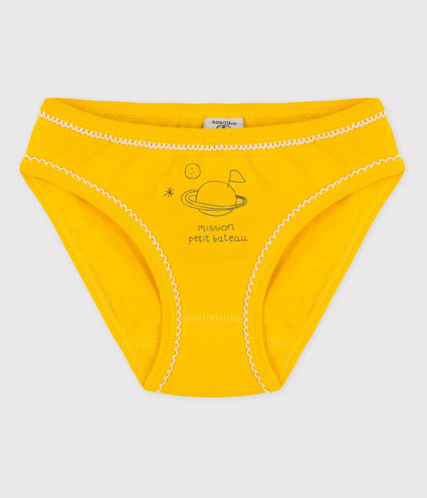 La mutandina in cotone per bambina giallo
