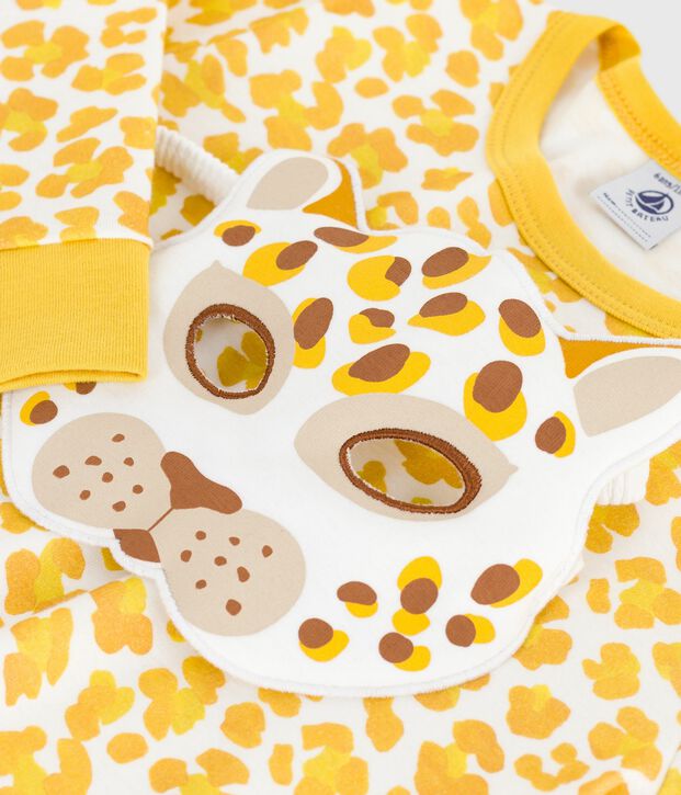 Pigiama travestimento bambino in cotone con leopardo stampato bianco/multicolore