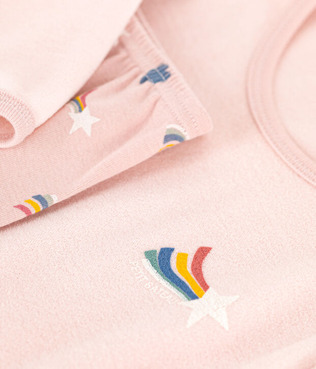 Camicia da notte in velluto bambino. rosa/multicolore
