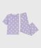 Pigiama donna a maniche corte con gamba ampia in cotone con cuori stampati bianco SQUAW/ MARSHMALLOW