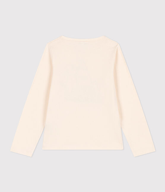 T-shirt maniche lunghe in cotone bambina ecru AVALANCHE