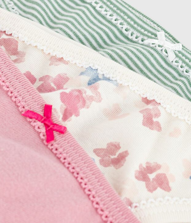 Set di slip in cotone con stampa a fiori bambina multicolore