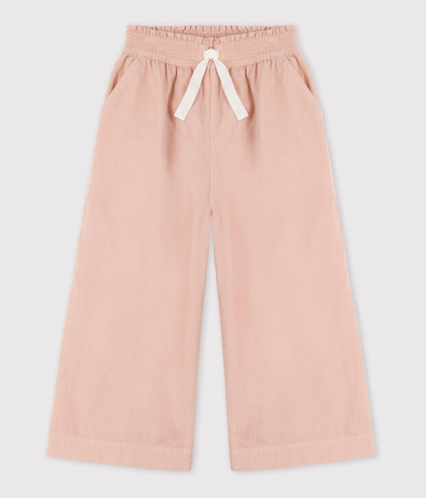 Pantaloni in velluto fine bambina rosa