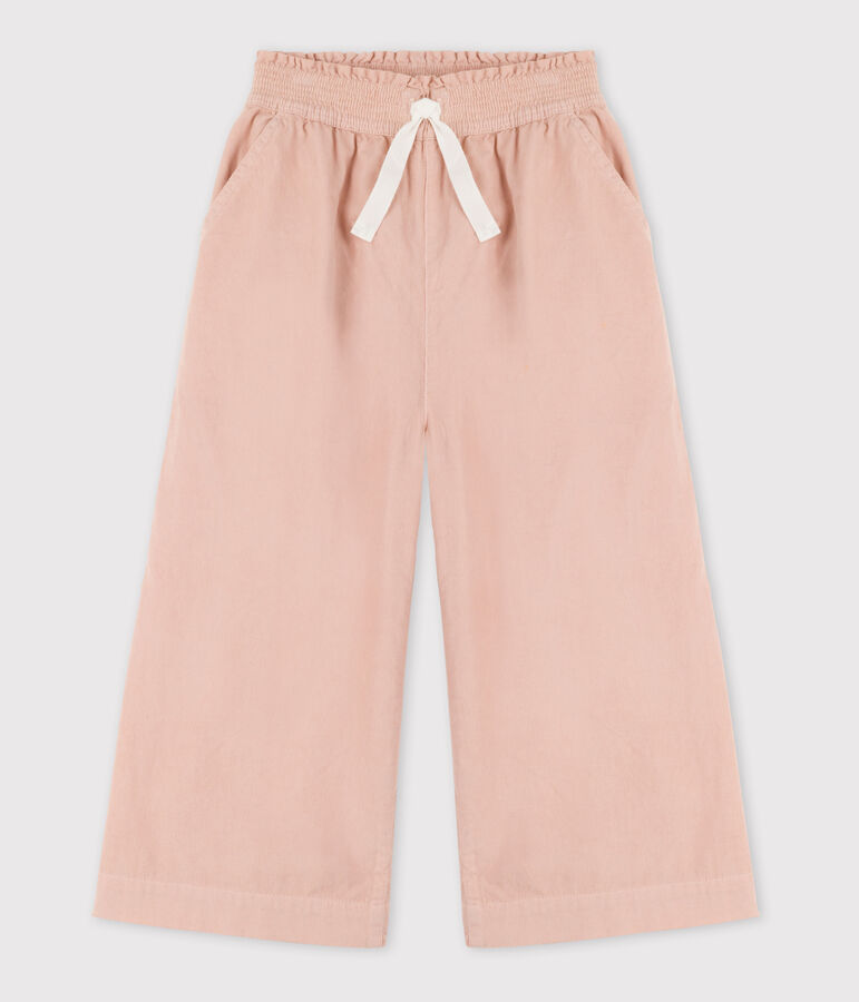 Pantaloni in velluto fine bambina rosa