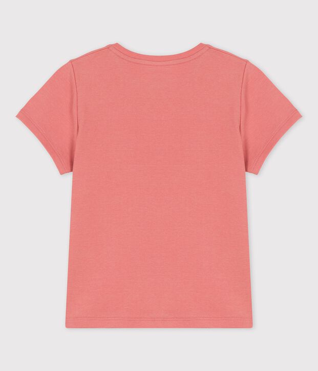 T-shirt a maniche corte in cotone bambina rosa