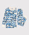 Pigiama bambino unisex in cotone con parole blu bianco AVALANCHE/ MULTICO