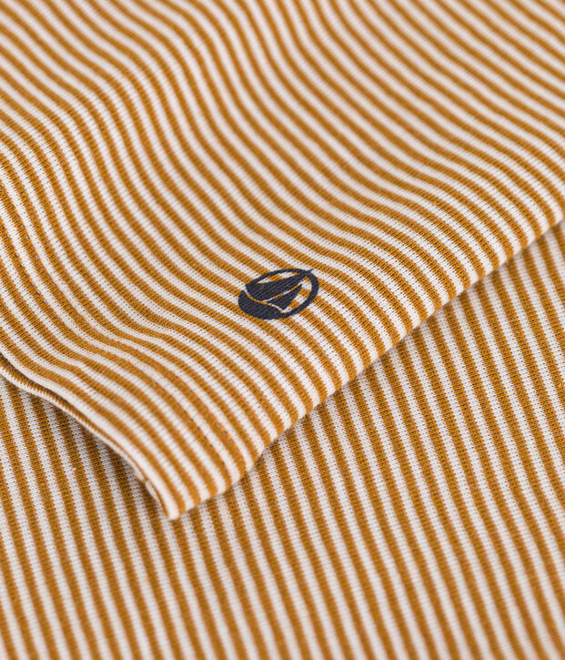 T-shirt L'ICONIQUE girocollo in cotone Donna marrone/bianco