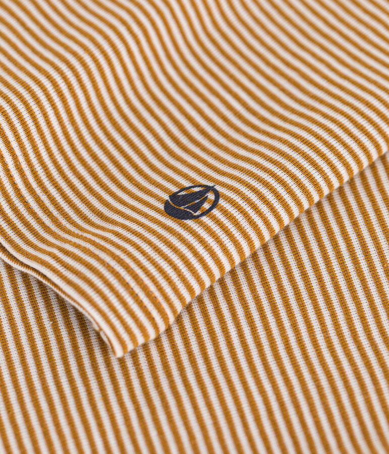 T-shirt L'ICONIQUE girocollo in cotone Donna marrone/bianco