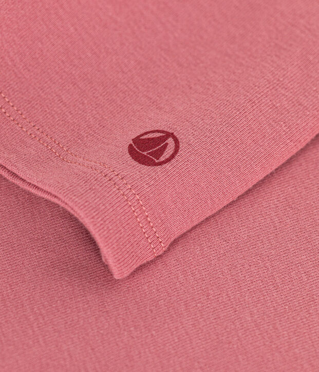 T-shirt a maniche lunghe a costine bambina rosa