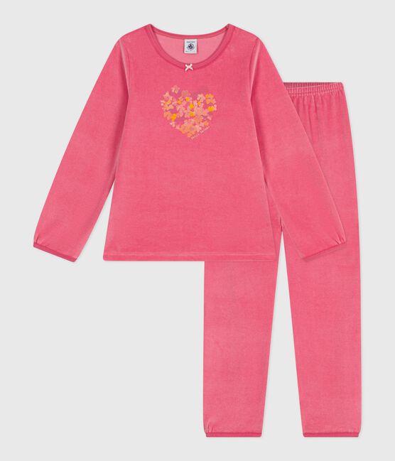 Pigiama in ciniglia bambina rosa PEONIA