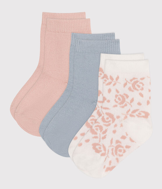 3 paia di calzini bebè in cotone a fiori variante 1