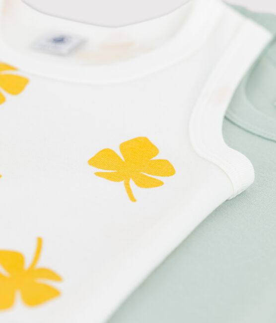 Confezione da 2 canottiere bambino con palme grandi in cotone variante 1