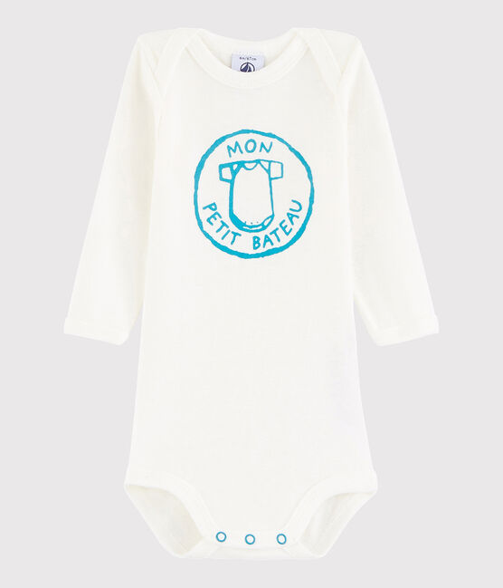 Body manica lunga bebè unisex bianco MARSHMALLOW/bianco POLISH