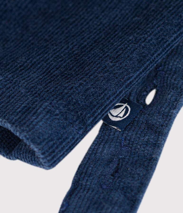 Abito smanicato in velluto neonato. blu